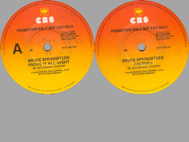 Bruce Springsteen - PROVE IT ALL NIGHT / FACTORY